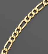 Lovely links. A gleaming 14k gold Figaro necklace adds style and elegance to any look. Length measures 8-1/2 inches.