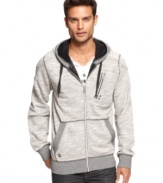 Layer-up with style this season with this marled hoodie from Marc Ecko Cut & Sew.