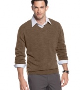 Pair this solid Oscar de la Renta sweater with stripes or any other pattern for a desk-to-dinner look that works.