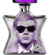 Andy Warhol by Bond No. 9, the latest in Bond No. 9's Warhol series, celebrates the boho-mod life and times of the iconic artist himself. Top notes: Italian Bergamot Zest, Cypriot India, Provence Blue Cypress, Plum. Middle notes: Jasmine de Grasse, Sultan Agarwood, Rose Centifolia, White Patchouli, Cistus. Base notes: Red Sandalwood, Vanilla Bean Madasgascar, Oriental Musk, Olibanum Tears