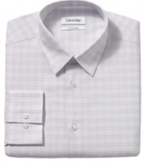 Fine lines. Brighten up a wardrobe of neutrals with this houndstooth shirt from Calvin Klein.