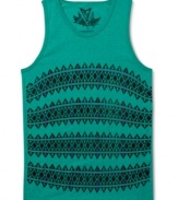 A pop of pattern adds some fresh style to this tank top from Univibe.