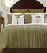 Tommy Bahama's Portside sheet set features a tattersall check pattern for a clean look. The ivory color balances the pattern of the Portside comforter. Finished with a self hem.