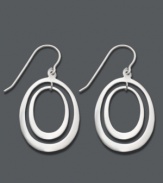 Smooth simplicity. Chic, oval drop earrings by Giani Bernini will easily complement any look with a subtle design in sterling silver. Approximate drop: 1-1/2 inches.