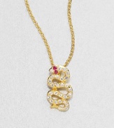 EXCLUSIVELY AT SAKS.COM From the Meadowlark Collection. An exotic and sparking design featuring a snake pendant encrusted with sparking white sapphires and rich rubies on a link chain. 18k goldplated sterling silverWhite sapphire and rubyLength, about 16-18 adjustablePendant size, about .4Lobster clasp closureImported 