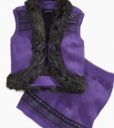 She'll look ready for Aspen in this elevated and sweet vest from Forever and Ever.