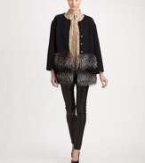 Plush, luxurious fox fur bands the hem of this softly knit style.Jewel necklineLong sleevesButton frontTiered, fox fur-trimmed hemlineAbout 32 from shoulder to hem37% mohair/34% wool/17% nylon/12% polyesterDry cleanMade in ItalyFur origin: FinlandModel shown is 5'10 (177cm) wearing US size Small. 