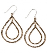 Good to the last teardrop, these earrings from Lucky Brand are crafted from gold-tone mixed metal, with glass accents adding luster. Approximate drop: 2 inches.