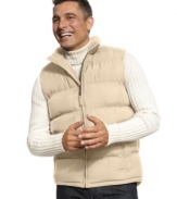 Outerwear and outfit in one. Make it easy on yourself -- throw on this Weatherproof puffer vest and you're ready to go.