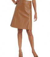 Add a sleek touch to any ensemble with Charter Club's faux leather A-line skirt.