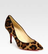 Leopard-print pony hair breathes life into this timeless point toe design. Self-covered heel, 3½ (90mm)Leopard-print pony hair upperLeather liningSignature red leather solePadded insoleMade in ItalyOUR FIT MODEL RECOMMENDS ordering one size up as this style runs small. 