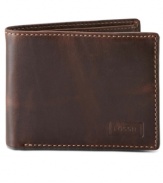 This rugged wallet from Fossil is a perfect everyday companion.