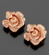 Sweet as a rose, these earrings from Effy Collection feature round-cut diamond (1-1/3 ct. t.w.) set in 14k rose gold.