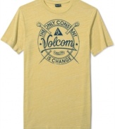 Share some words of wisdom via this cool Volcom graphic tee.