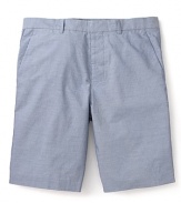 With a classic silhouette and a light blue micro pinstripe print the Solitary Beckit shorts from Theory exude casual cool.