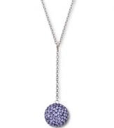 Pastel perfection. A lovely lilac/pale blue-hued Tanzanite Pointiage® crystal pendant serves as a fashionable focal point for Swarovski's Y-shaped necklace. Set in silver tone mixed metal. Approximate length: 16-1/2 inches. Approximate drop: 1-1/2 inches.