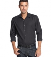 Paired with jeans or dress pants, this striped shirt from Perry Ellis lends polish to any outfit.