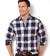 Big bold plaids will look good on you this fall like this one from Nautica.