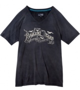 Worried about your summer look? The hip graphic on this v-neck from Armani Jeans makes this a safe tee.