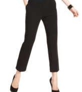 The streamlined cut gives Calvin Klein's pants a fresh look. The cropped silhouette makes them a unique addition to your work wardrobe.