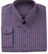 A casual look trades up. Club Room takes this plaid dress shirt to sophisticated new heights.