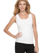 A true basic with endless wardrobe possibilities, this fitted Calvin Klein tank top is a versatile essential perfect for layering.