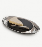 Elegantly evoking the majestic Southwest, this dinner-party essential features gleaming metal handles with a shallow metal well ideal for crackers, bread or fruit. An 18/10 stainless steel knife is double-curved and fits comfortably in the hand. Thoughtful wedding or anniversary gift 10W X 17½D Hand wash Imported 