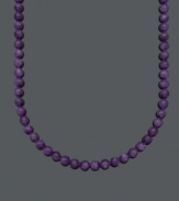 The perfect look for spring, in polished purple! Necklace features 217 carats of round amethyst beads (8-9 mm) set in sterling silver. Approximate length: 18 inches.