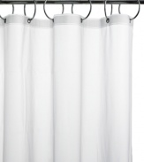 No liner required with this Inside and Out shower curtain from Charter Club, featuring a special design with magnetic bottom hem weights so the curtain clings to the tub and not you and opens up more space. With reinforced rust-resistant grommets.