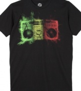 Turn up the bass on this cool graphic tee from Hybrid