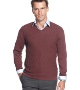 Update your fall layers this season with this slim-fitting sweater from Hugo Boss.