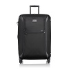 True to Tumi's heritage of innovation and the future of advanced travel design, this lightweight 4-wheel case combines hardside protection with our modern, iconic ballistic nylon aesthetics. Significantly lighter than traditional wheeled cases, this larger packing case offers the easy maneuverability of four 360° spinner wheels, all-around bumper guards, impressive impact resistance, Tumi's patented impact-resistant X-Brace™ handle system and smooth, durable ballistic nylon fabric covering a strong and flexible polypropylene shell. The exterior features convenient zip pockets and the interior includes accessory pockets, tie-down straps and removable garment sleeve.