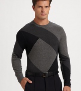 A bold, graphic pattern enhances this casual classic, shaped in fine wool.Crewneck95% viscose/5% elastaneDry cleanImported