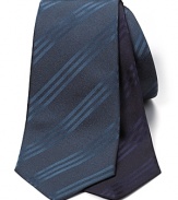 A classic tie with diagonal stripe pattern. From Burberry.