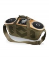 Tune in and turn it up! The all-in one stereo, two-channel, portable audio system by Marely Jammin' comes with a carrying canvas bag and is compatible with the iPhone, iPod, as well as hundreds of other media devices.