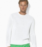 A polished long-sleeved roll-neck sweater is crafted from soft jersey-knit cotton with ribbed accents.