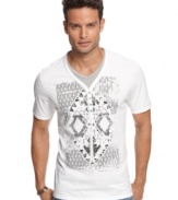 Step up your casual wear with this graphic print t-shirt from INC International Concepts.