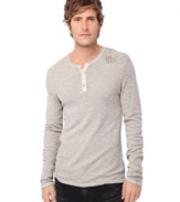 Layer up with this thermal henley shirt by Buffalo David Bitton.