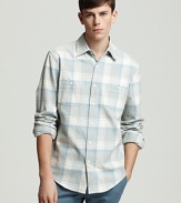 Shades of Grey by Micah Cohen Woven Plaid Sport Shirt - Slim Fit