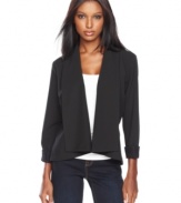 The seductive appeal of lace combined with the structured tailoring of a blazer create a wholly new jacket from INC!