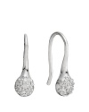 Pavé diamonds light up white gold drop earrings by PANDORA.