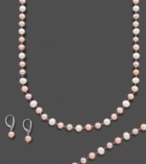 Delicate beauty to line your look. This multicolor tin cup cultured freshwater pearl (7-8mm) set features a necklace, bracelet and earrings set in sterling silver. Necklace measures approximately 18 inches. Bracelet measures approximately 7-1/2 inches.