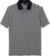 Casual gets cooler with stripes on this polo shirt from John Ashford.