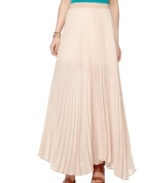 Pretty pleats and a blushing pink color create a romantic skirt, from BCBGMAXAZRIA.