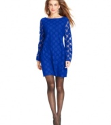 Look great and feel confident in this charming Style&co. petite dress featuring polka dots and sheer long sleeves.