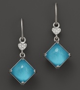 Lisa Nik Sterling Silver Ocean Drop Earrings with Diamonds