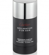 This deodorant stick* is based on the fresh and intriguing notes of Declaration d'un Soir Eau de Toilette for an immediate freshness and long-lasting well-being. Its alcohol-free formula, enriched in cooling and soothing agents, is suitable for sensitive skin. *formula without paraben. Made in France. 2.5 oz. 