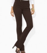 Rendered in smooth stretch cotton twill, Lauren Ralph Lauren's pant channels sophisticated elegance in a classic silhouette with a sleek straight leg.