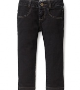 These dark skinny jeans from Pearls & Popcorns are made for only the most stylish of little girls.