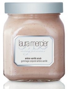 A modern fragrance of comfortable sensuality. Achieve a radiant and youthful glow by massaging your skin with Laura Mercier's Ambre Vanille Body Scrub. This delicious and pampering body polish, made from crushed Vanilla Seeds and Hydrogenated Jojoba Oil, gently exfoliates skin, while Shea Butter andHoney naturally condition and protect. Sweet Almond and Hydrolyzed Rice Proteins, along with Pro-Vitamin B-5 provide moisture balance and protection.